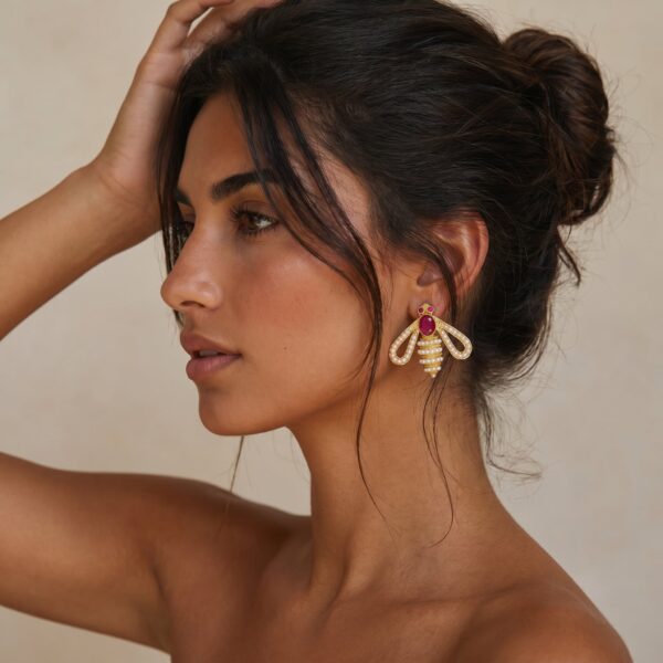 The Queen Bee Ruby Studs